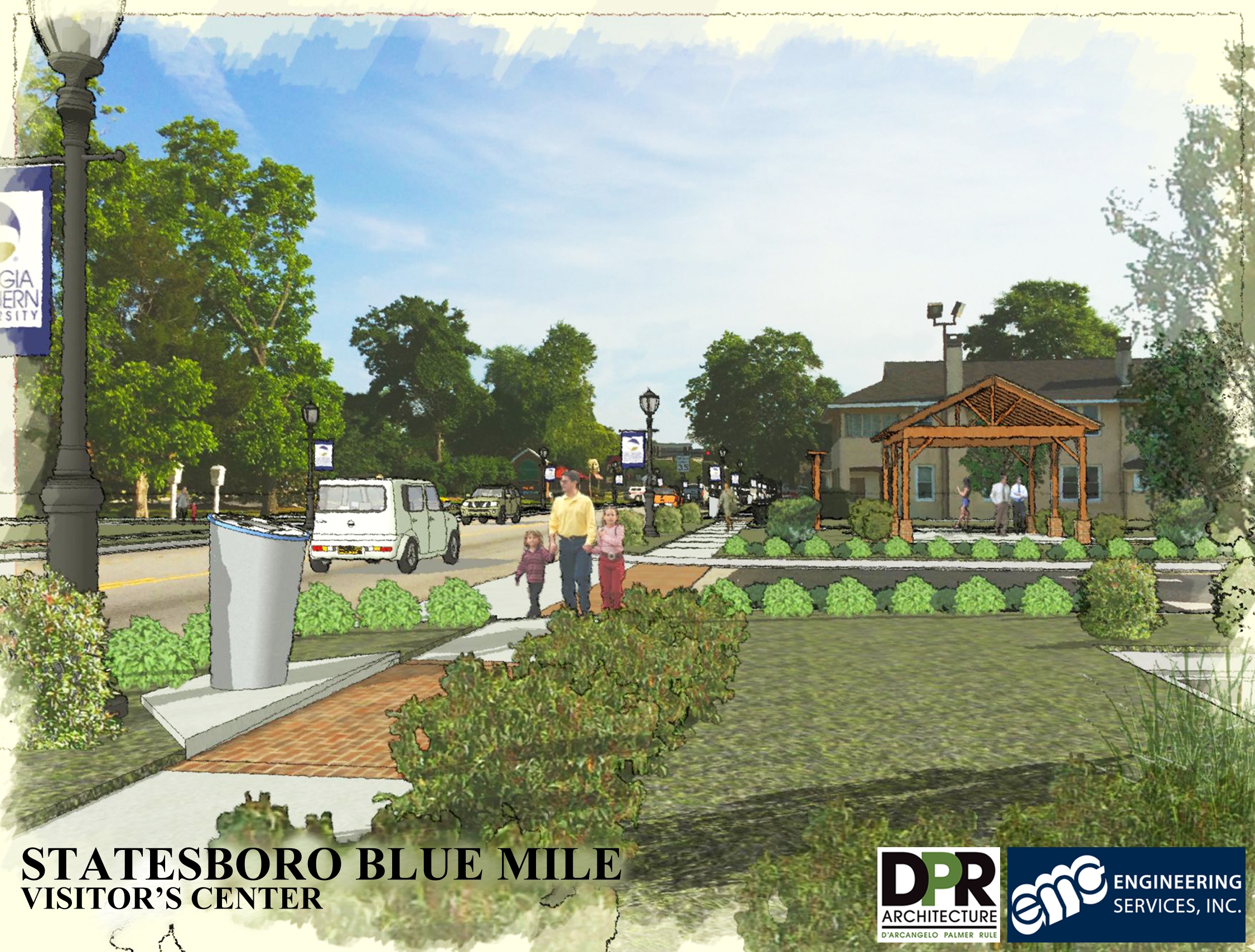 Rendering of the Blue Mile next to the visitors center